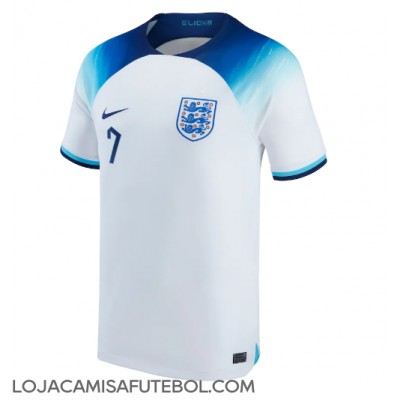 Camisa de Futebol Inglaterra Jack Grealish #7 Equipamento Principal Mundo 2022 Manga Curta